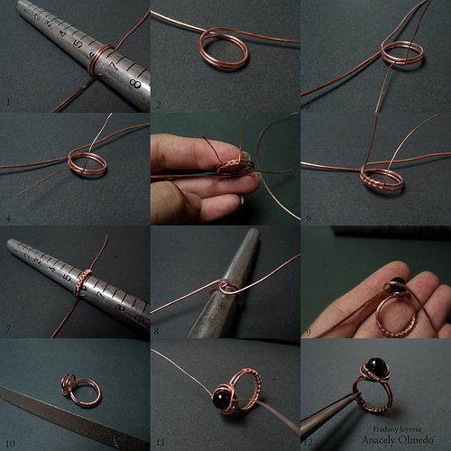Hướng dẫn làm nhẫn handmade bằng dây đồng đính đá